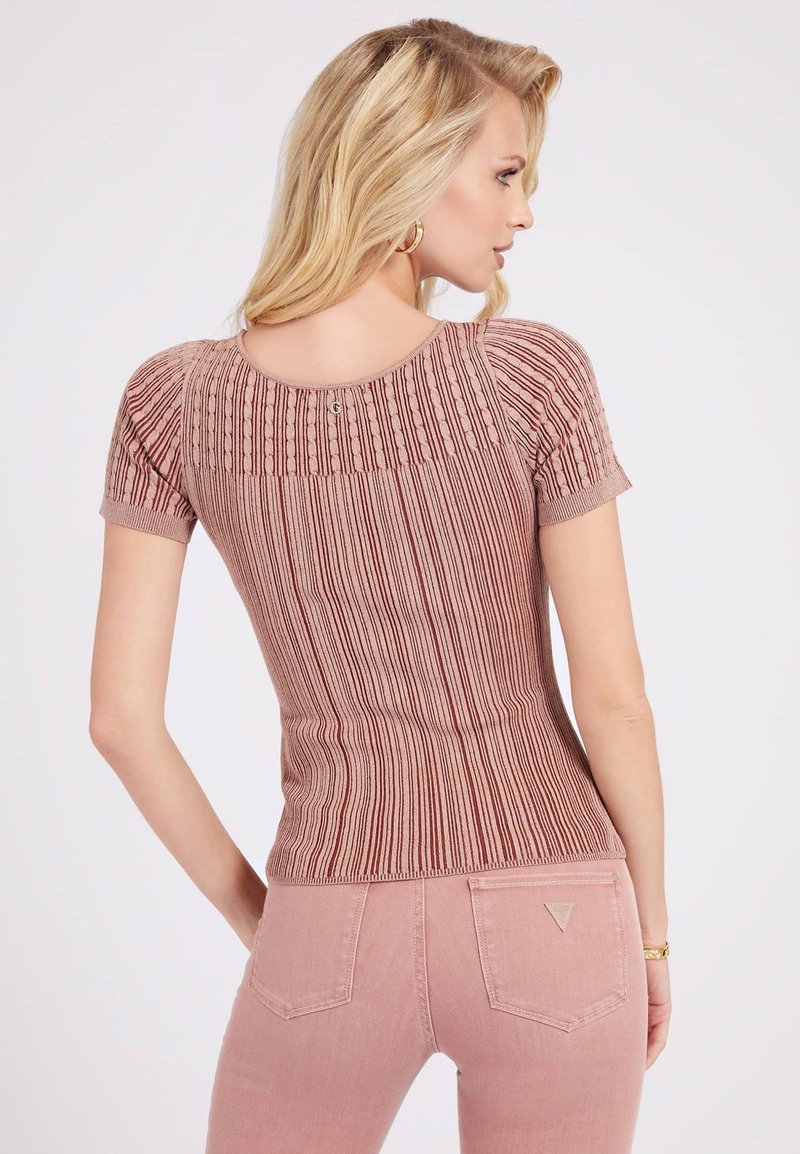 Damen T-Shirts | Guess T-Shirt print pink/beige - IQ33100 Damen T-Shirts | Guess T-Shirt print pink/beige - IQ33100
