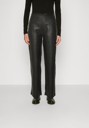 PANTS - Pantaloni di pelle - black