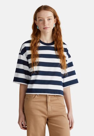 United Colors of Benetton STRIPED - T-shirt imprimé - white