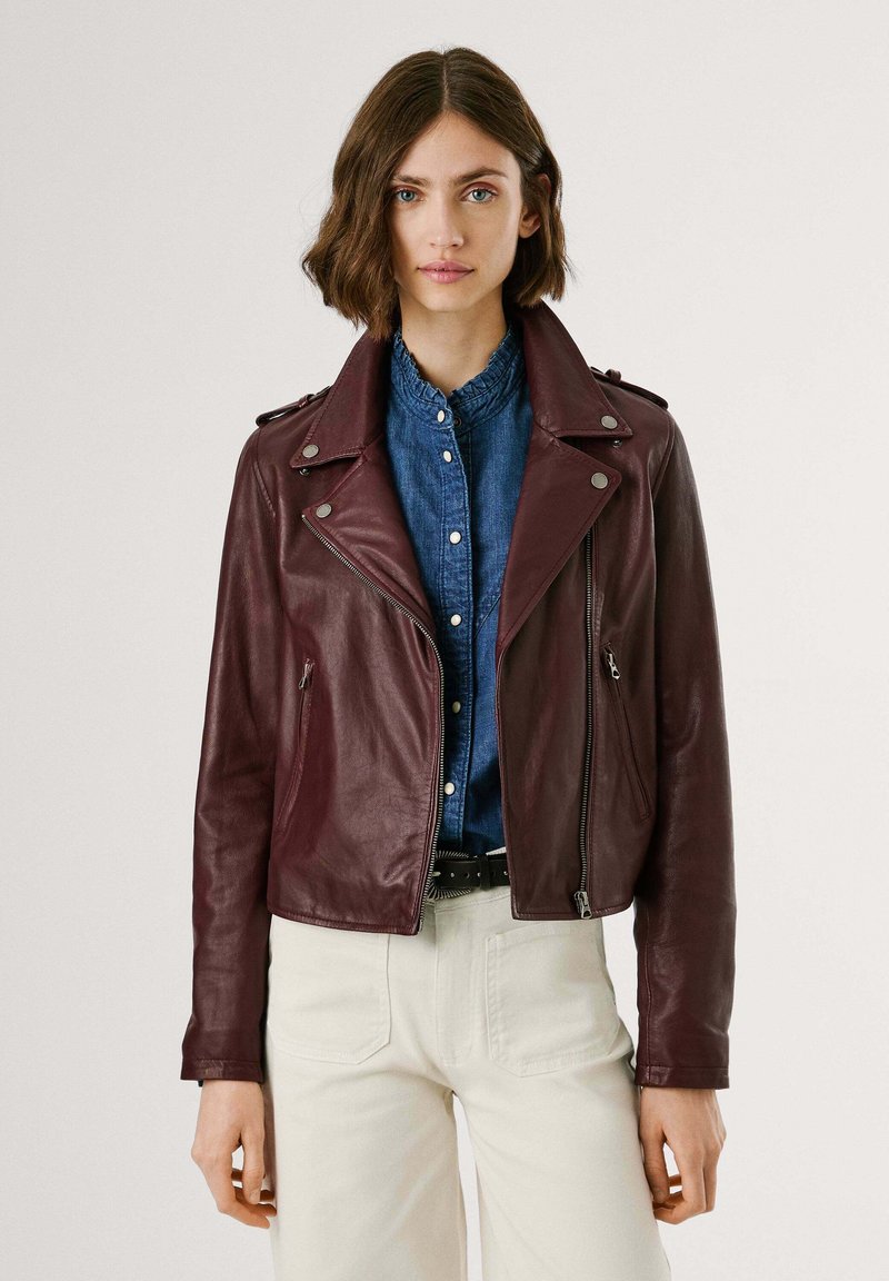 Pepe Jeans SILVIA - Leren jas - merlot red
