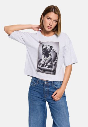 DOGY - Camiseta estampada - gris