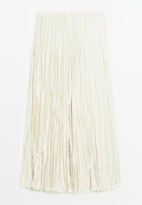 Massimo Dutti FLOWING PLEATED MIDI - Maxi sukně - beige