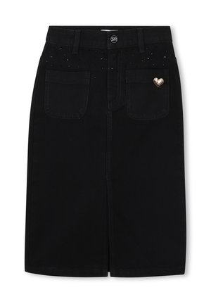 MIDI VAN - Denim skirt - black