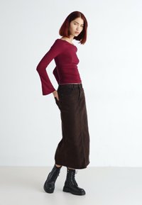 Gina Tricot SOFT TOUCH BOATNECK TOP - Hosszú ujjú felső - zinfandel