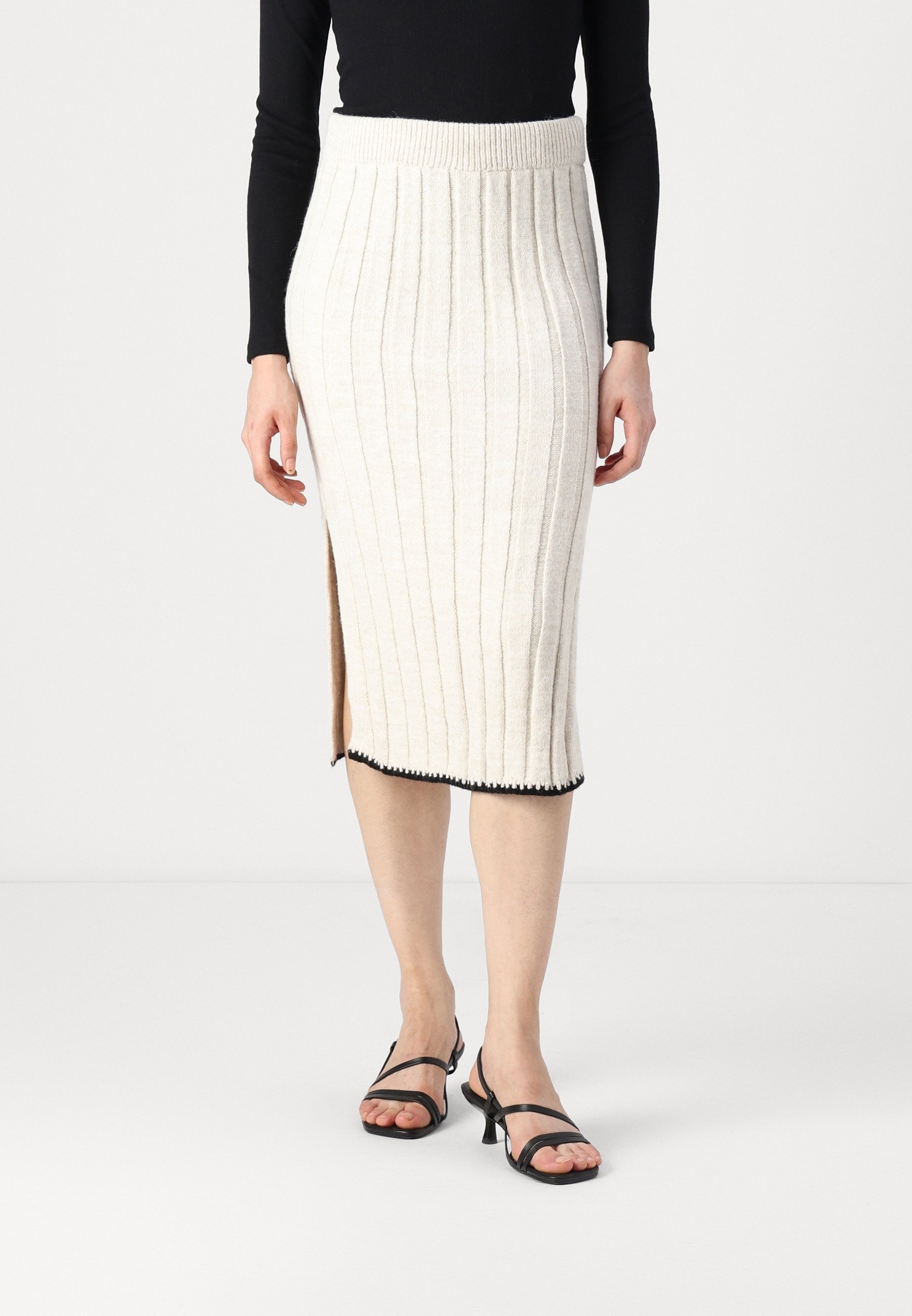 Jupe crayon - Gris/motif pied-de-poule - FEMME | H&M BE