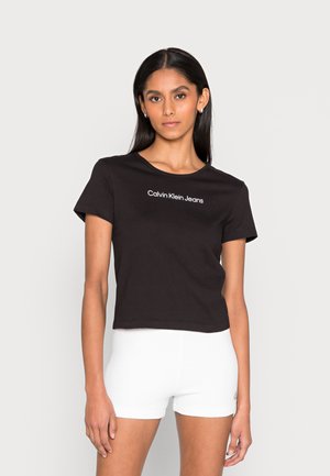 SHRUNKEN INSTITUTIONAL BABY TEE - T-shirt z nadrukiem - black