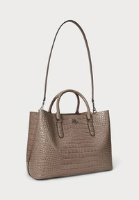 Lauren Ralph Lauren EMBOSSED LEATHER LARGE MARCY SATCHEL - Ručna torba - taupe brown
