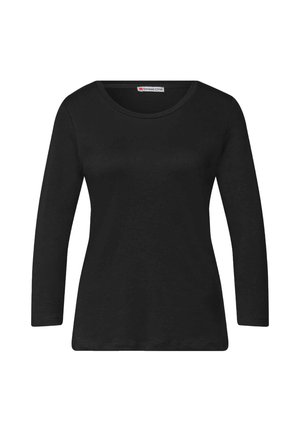 Street One, 3/4-SLEEVE CREW-NECK SHIRT IN SOLID COLOR - Longsleeve - black