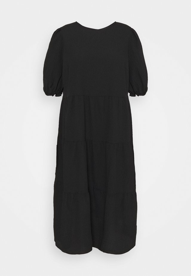TEXTURE PUFF TIER - Sukienka letnia - black