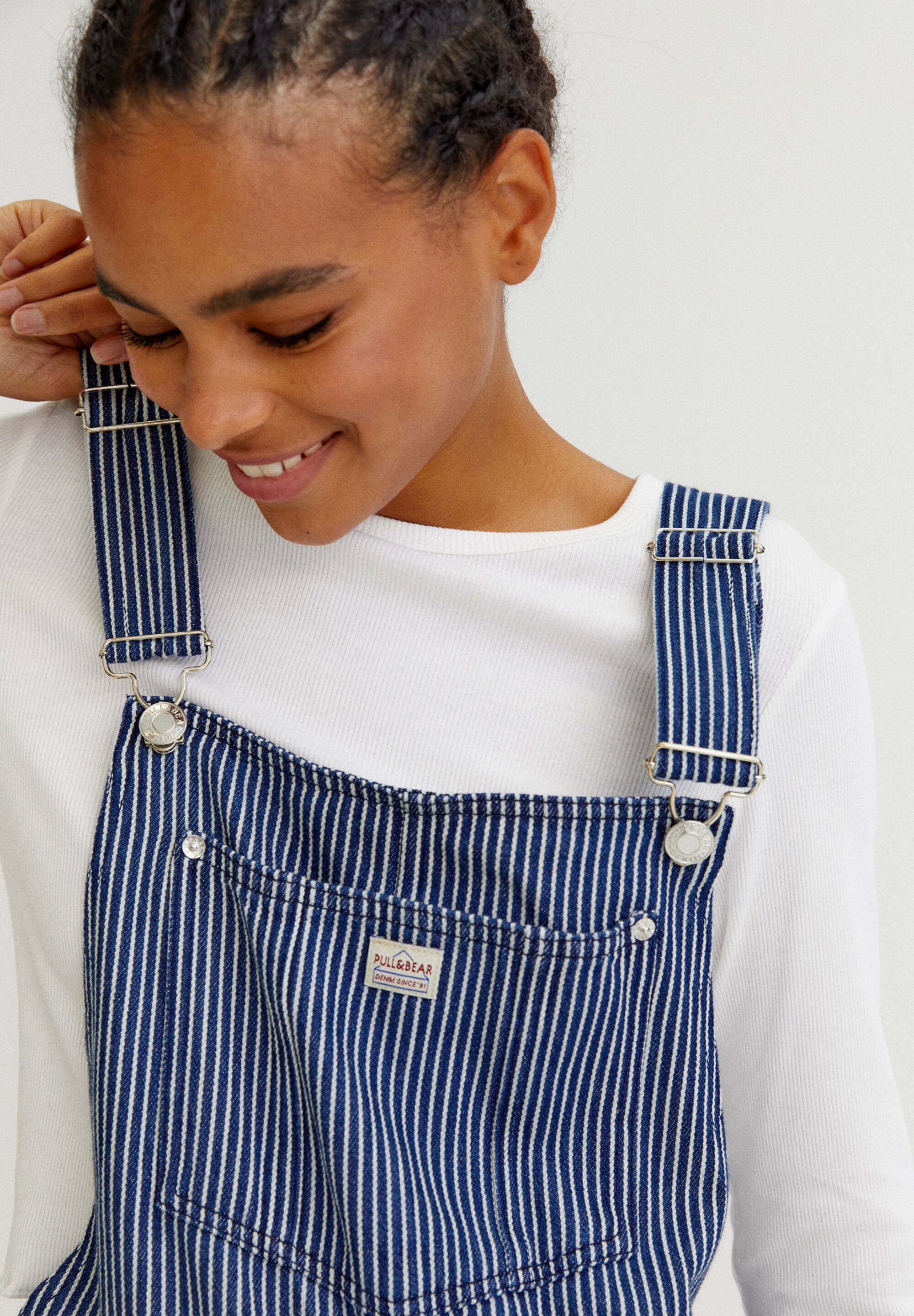 PULL\u0026BEAR Dungarees - dark blue 