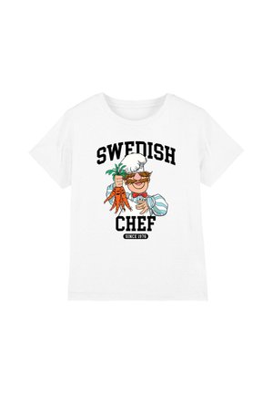 Disney, THE MUPPETS SWEDISH CHEF COLLEGIC UNISEX - Print T-shirt - white