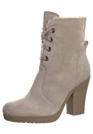 Højhælede støvletter - beige