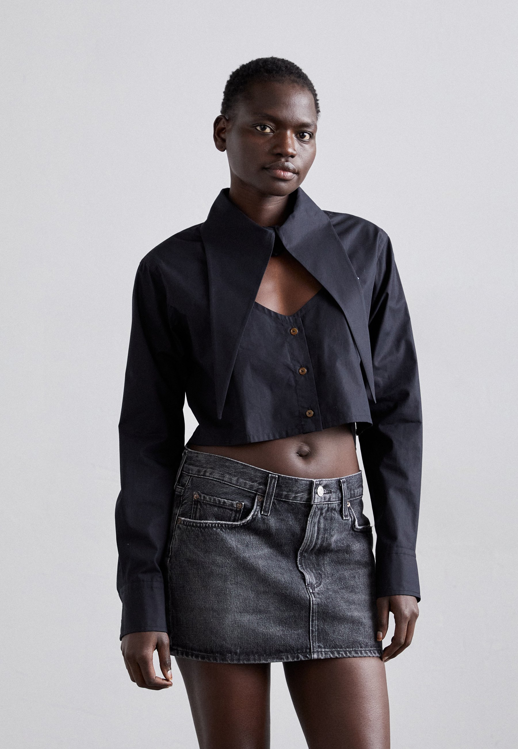 Vivienne Westwood CUT OFF HEART - Button-down blouse - black - Zalando