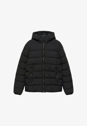 PULL&BEAR, HOODED - PUFFER JACKET - Veste d'hiver - black