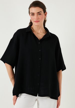 Button-down blouse - black