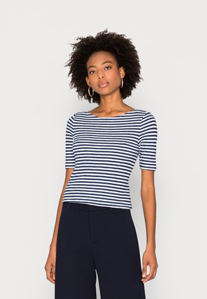 SHORT SLEEVE BOAT NECK STRIPED - T-shirt con stampa - multi/noble blue