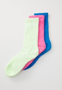 Nike Performance EVERYDAY PLUS CUSH CREW UNISEX 3 PACK - Chaussettes de sport - barely volt/pinksicle/light photo blue/white/multicolore - ZALANDO.FR
