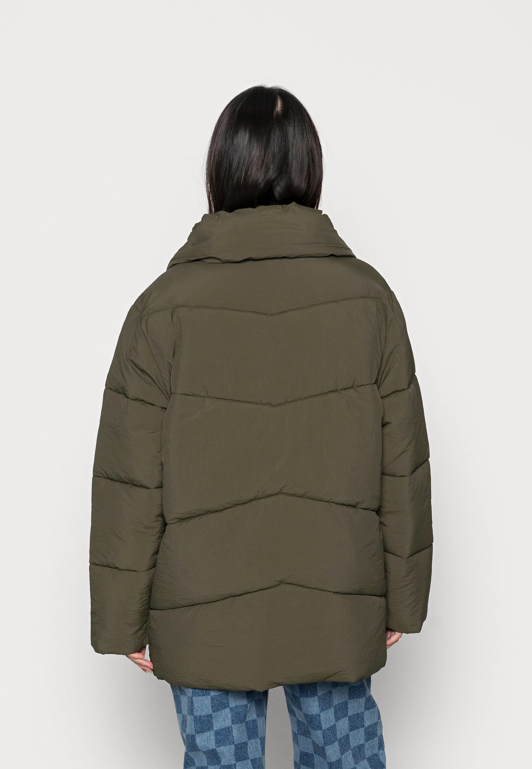 dark green padded coat