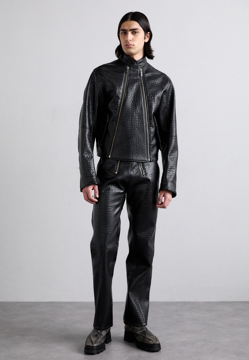GmbH BIKER JACKET WITH DOUBLE ZIPS - Faux leather jacket - black 