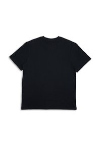 Black short-sleeve t-shirt made of cotton, featuring a crew neckline and a regular fit. No visible patterns or accents.