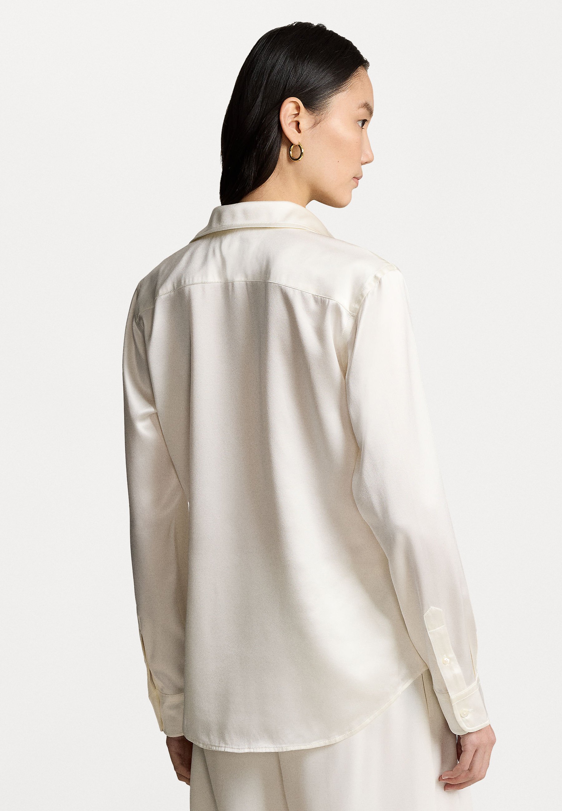 売れ筋商品|||ラルフローレン シャツ レディース トップス SLIM FIT SILK SHIRT - Button-down blouse - trophy cream Classic Fit Silk Shirt | Ralph Lauren