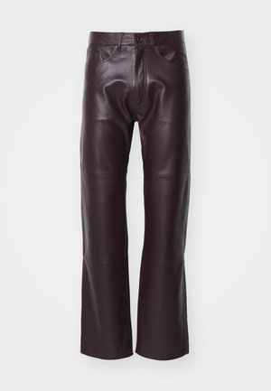 ALEC - Leather trousers - aubergine