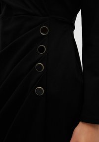 adL DRAPED BUTTON-FRONT - Pouzdrové šaty - black
