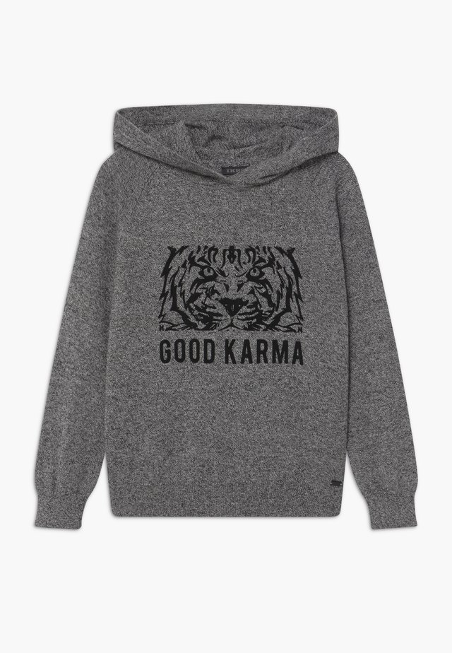 TIGER  KNIT JUMPER - Sweat à capuche - gris  anthracite
