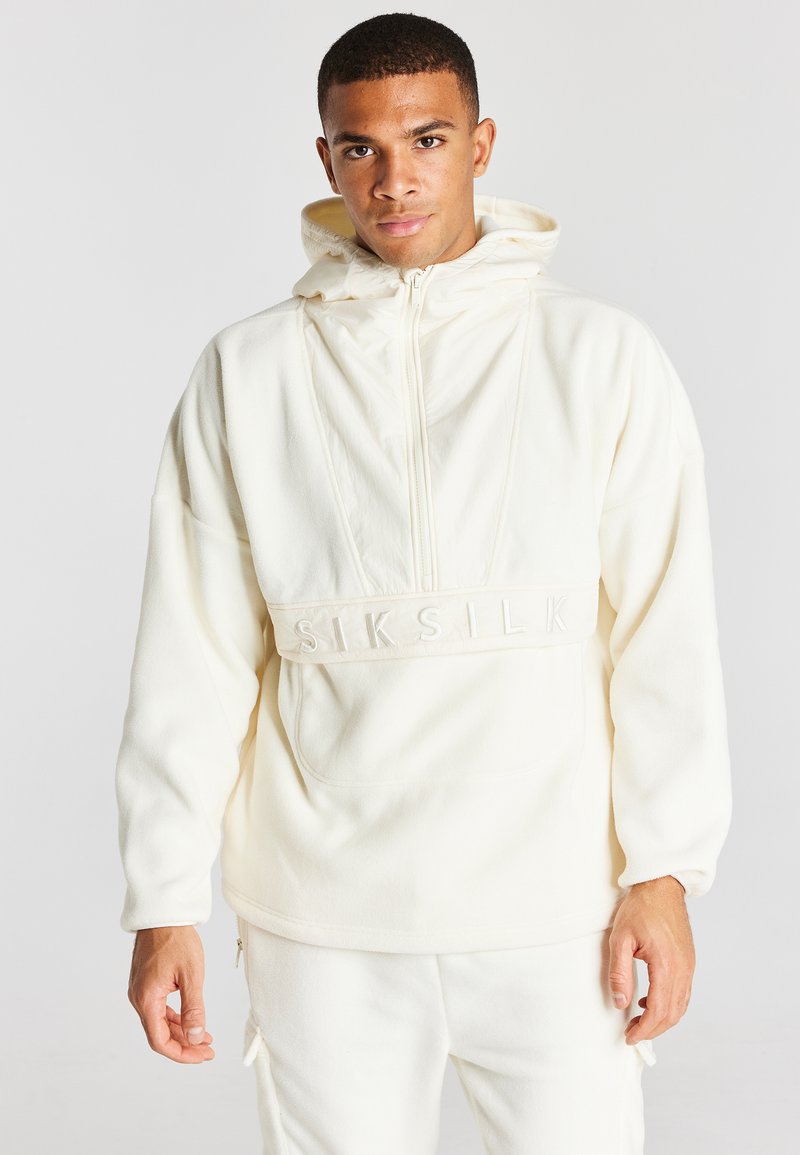 Felpa Con Cappuccio SikSilk Uomo, Modello Logo Sbiadito, Colore Nero/Blu. Zip Passante, Taglia S, Nuova Con Etichette.