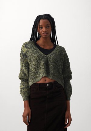 CONJURE - Strickjacke - olive melange