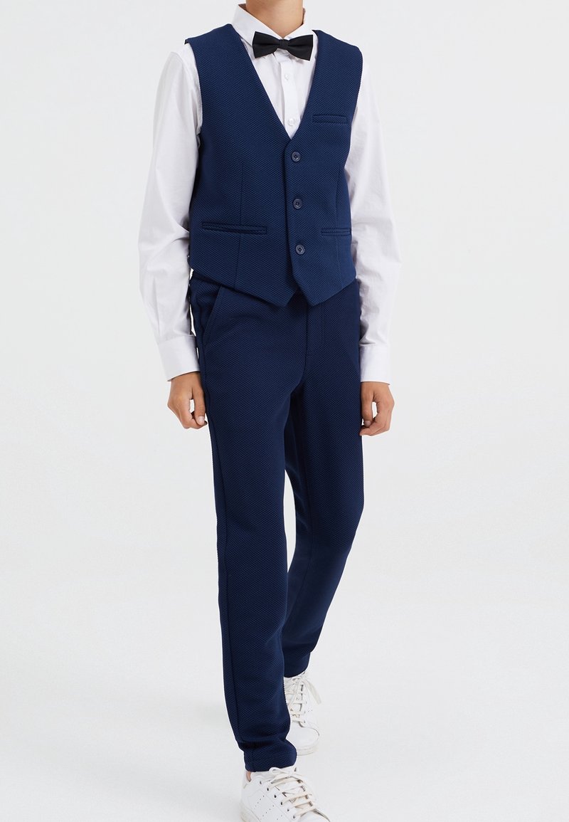 WE Fashion MET STRUCTUUR - Anzugweste - blue