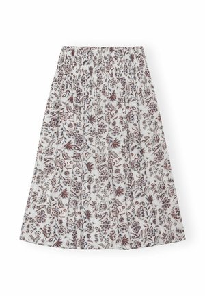 moshi moshi mind, MAGGIE SKIRT FLOWER - Jupe trapèze - white/blue/marron