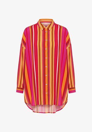 Studio Untold, BLUSE, OVERSIZE SHAPE, MUSSELIN, STREIFEN - Skjortebluser - fuchsia pink