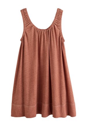 Next, REGULAR FIT - WASHED SCOOP NECK  - Svetríkové šaty - chocolate brown