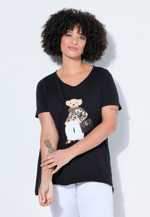 GLITZER AUF DEM TEDDYBÄR - T-shirt print - black