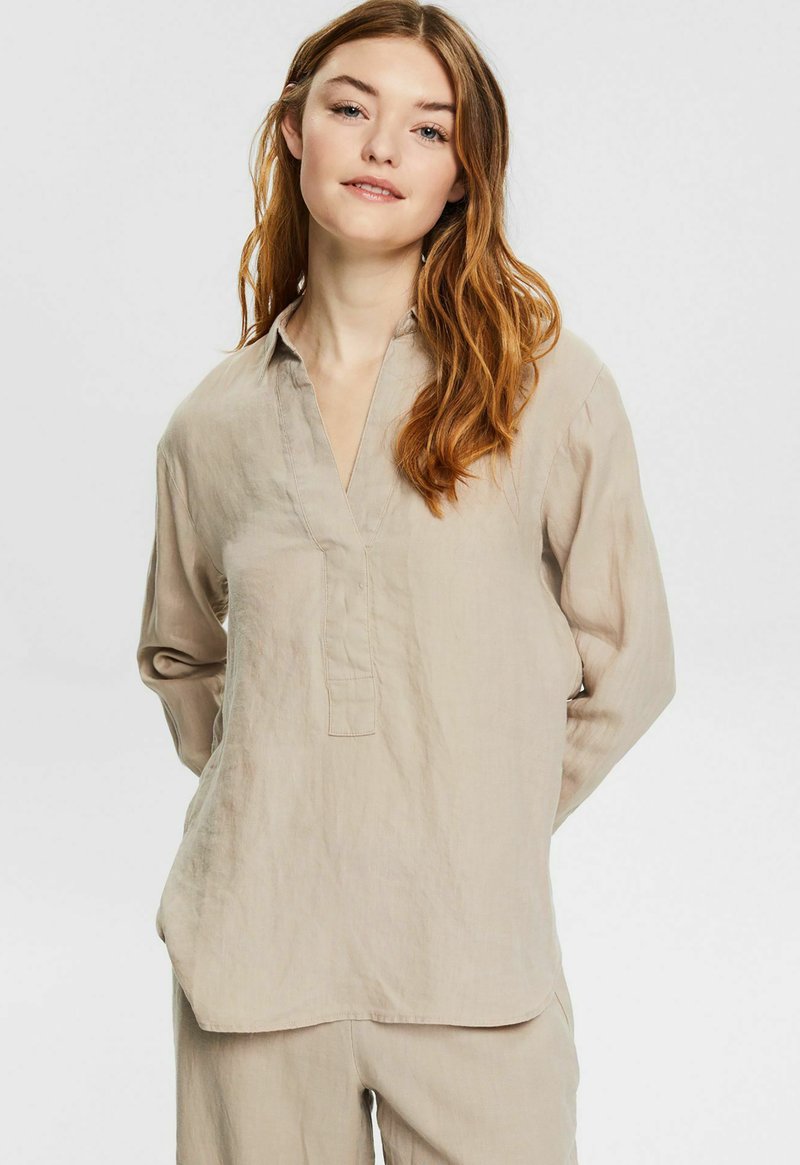 Damen Hemdblusen | Esprit Collection BLOUSE Tunika light taupe/taupe - SD93625 Damen Hemdblusen | Esprit Collection BLOUSE Tunika light taupe/taupe - SD93625