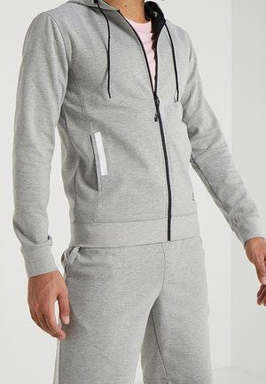 Tröja med dragkedja - mottled light grey