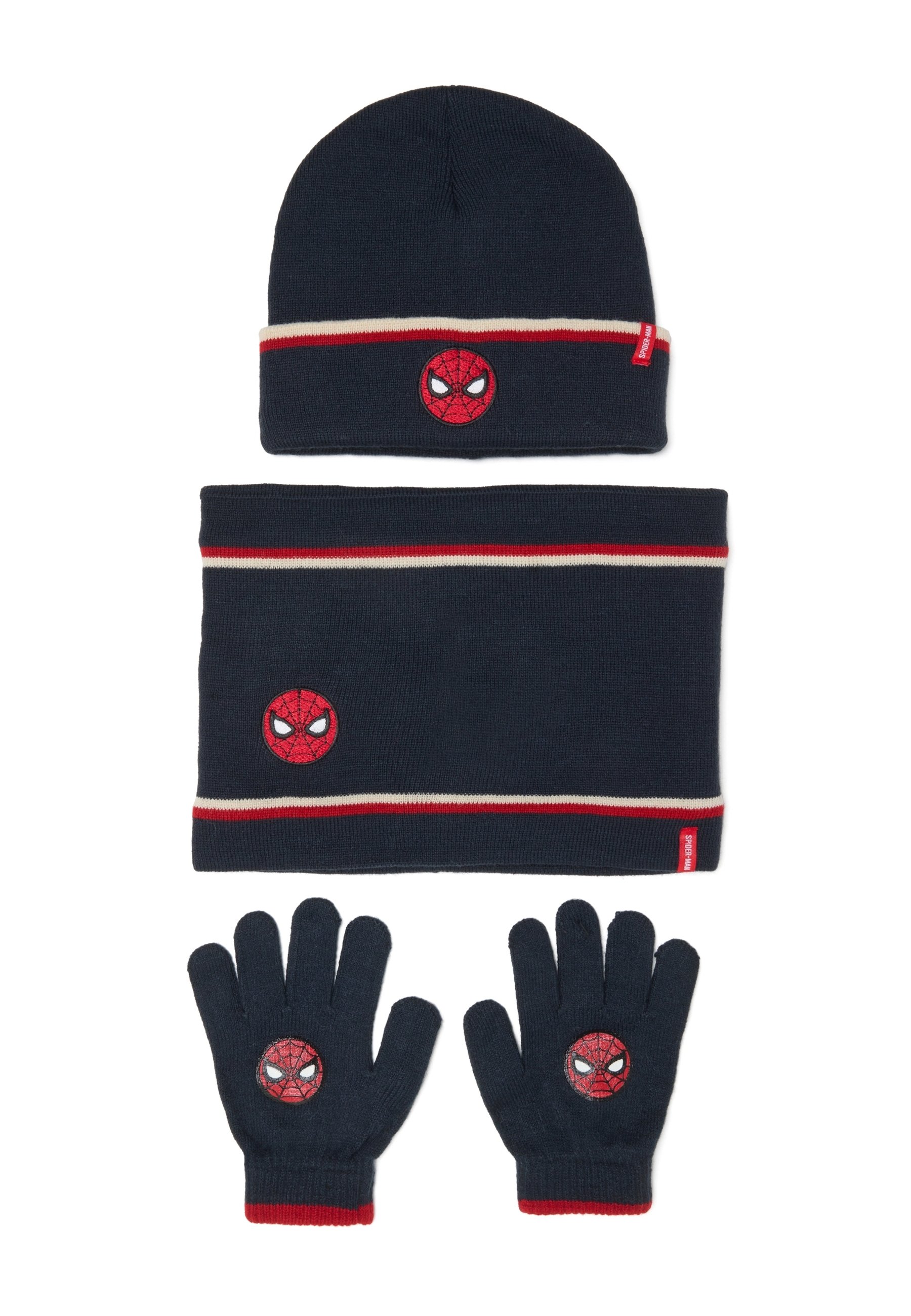 Bonnet + Gants Spiderman Marvel - Set Hiver Enfant Taille Unique Rouge - Cadeau Officiel Marvel