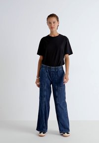 GAP UTILITY EASY MALA - Wide leg - dark indigo