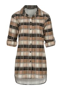 TURN UP 3/4 ARM KARIERT SMALL - Hemdbluse - camel