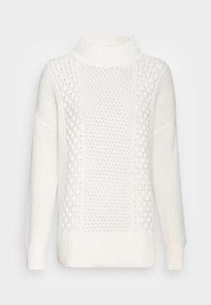 CABLE MOCK NECK - Jumper - snowflake milk