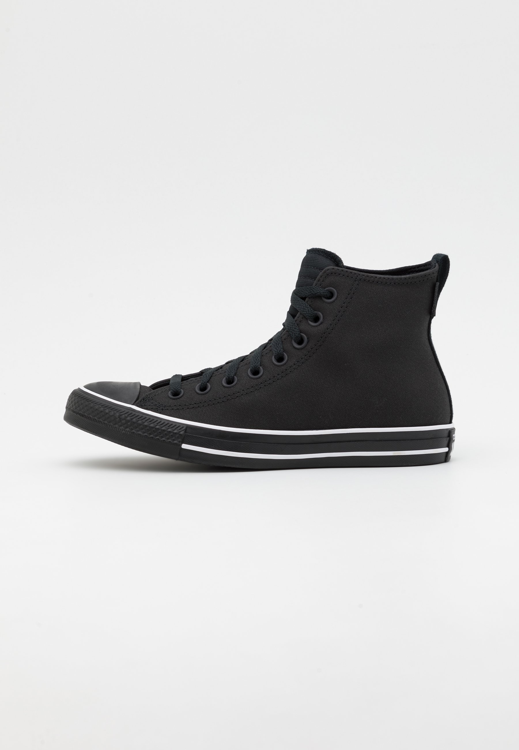 high top black white converse