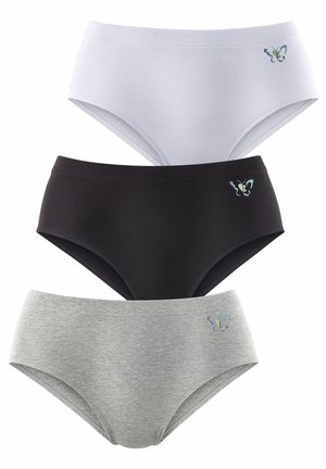 LASCANA 3 PACK - Briefs - grau meliert  weiß  schwarz