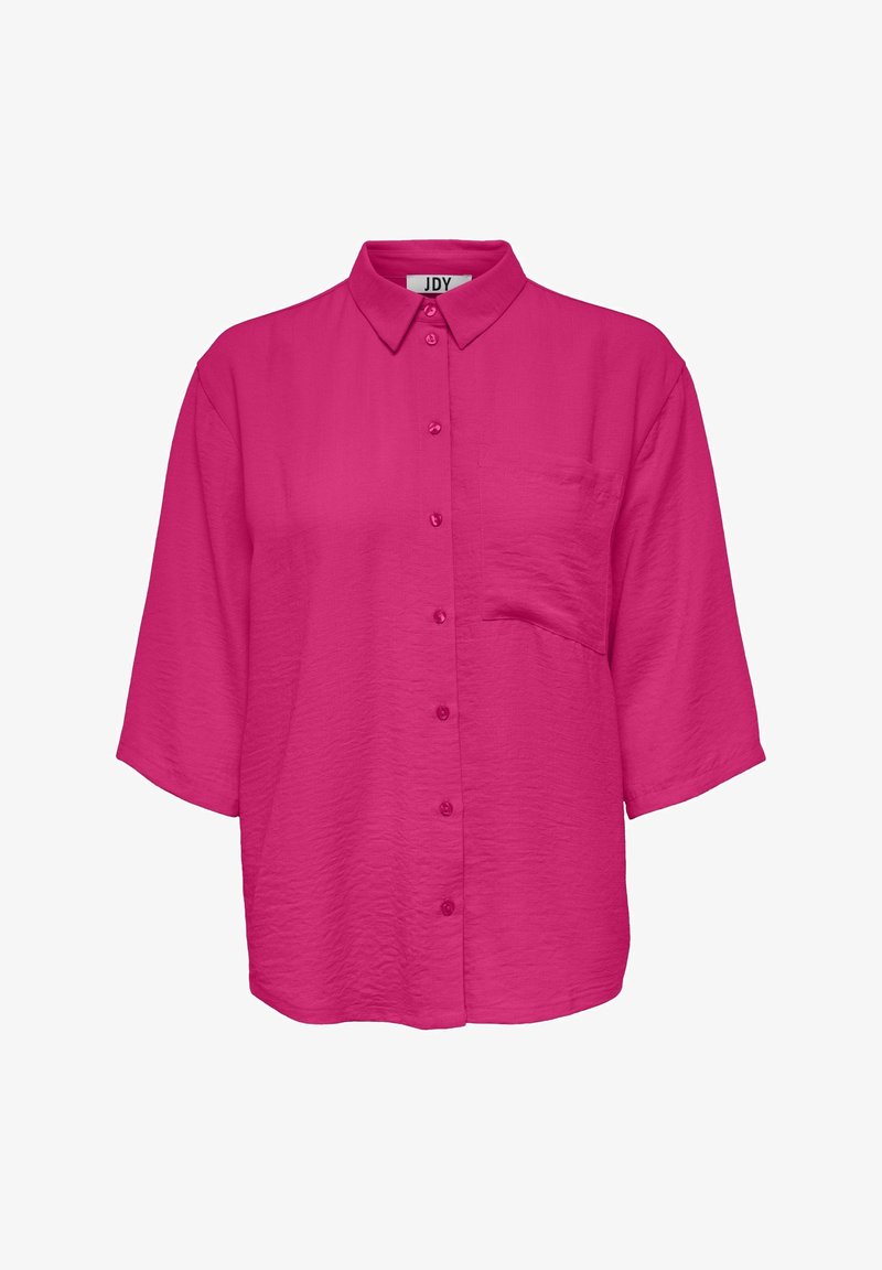 JDY DIVYA 3/4 LOOSE NOOS - Button-down blouse - neon pink