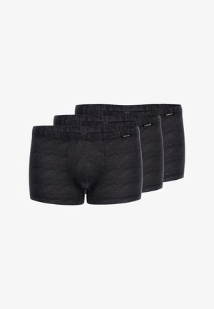 Schwarzgestreifte Boxer-Briefs im Dreierpack, aus glattem Stoff, mit elastischem Bund und einem unterstützenden Frontbereich.