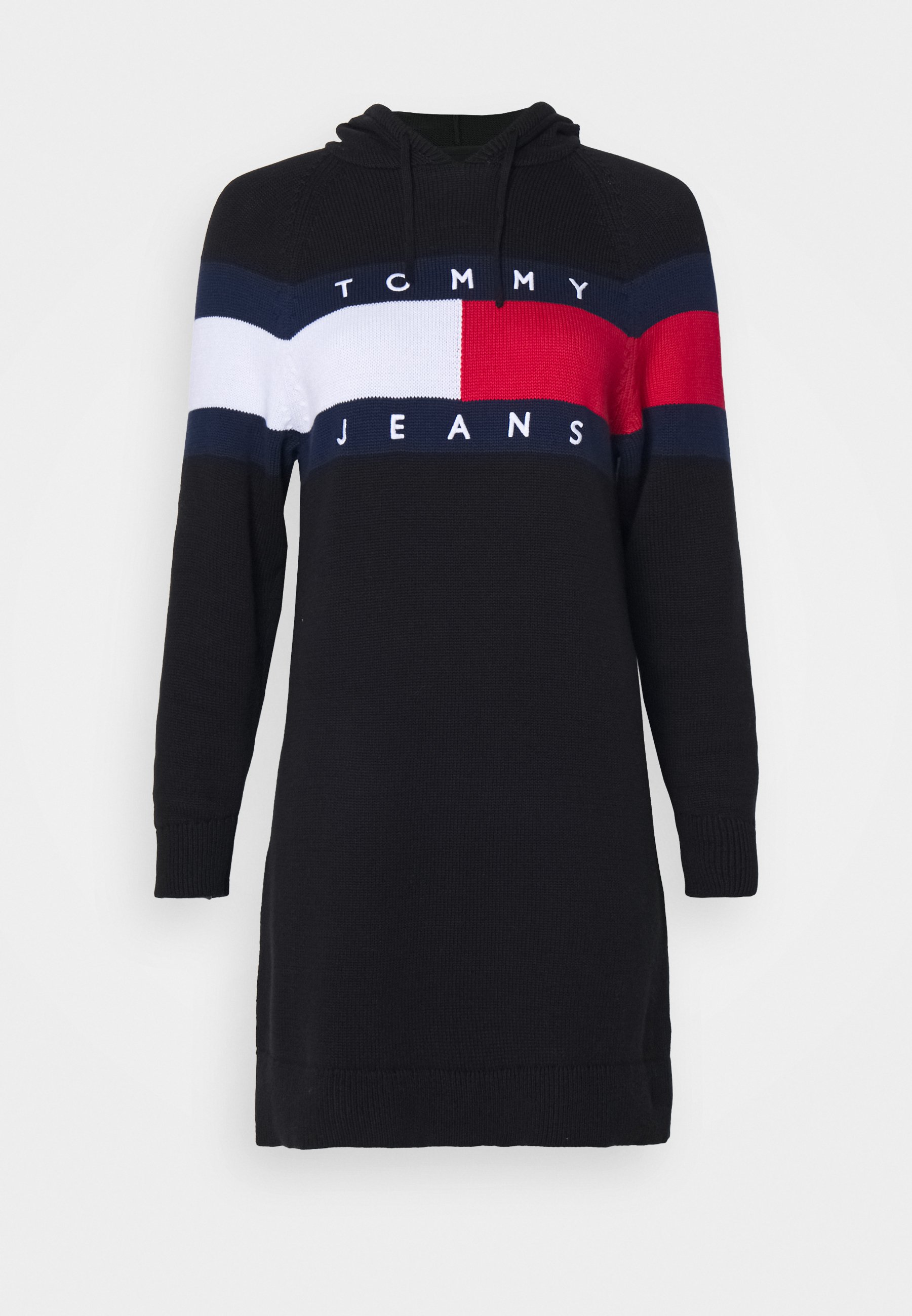 T.JEANS■(W)Flag Hood Sweater Dress★送料込 Tommy Jeans FLAG HOOD DRESS - Jumper dress - black - Zalando