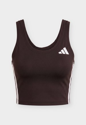 adidas Performance, WORKOUT ESSENTIALS 3 STRIPES CROPPED TANK - Μπλούζα - aurora coffee/white