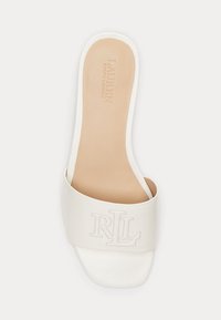 Lauren Ralph Lauren EVERLEY NAPPA LEATHER SLIDE SANDAL - Matalakantaiset pistokkaat - soft white