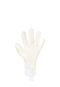 Gant blanc texturé avec des motifs de points en relief, doigts effilés et une sangle de poignet sécurisée pour un ajustement confortable.