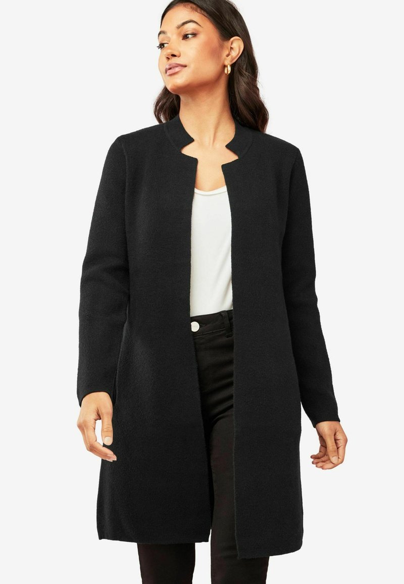 Friends Like These LONGLINE MOCK COLLAR COATIGAN.  - REGULAR FIT - Krátký kabát - black